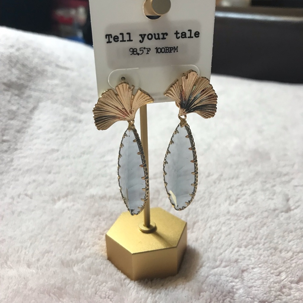 Grey Crystal Drop Earrings